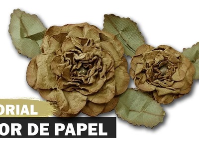 Como fazer flor de papel amassadinha (livro de memórias) | DIY | Tutorial