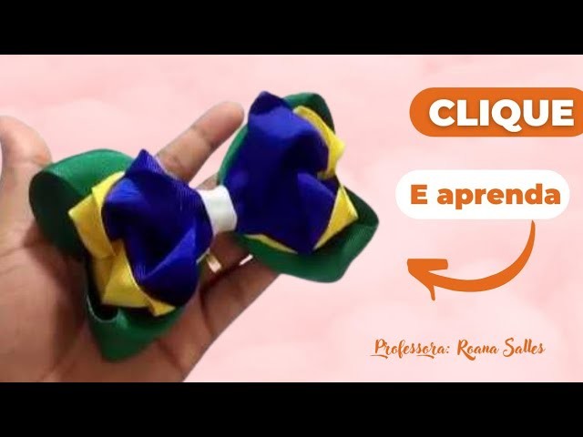 Como fazer laço tema Brasil. copa do mundo
