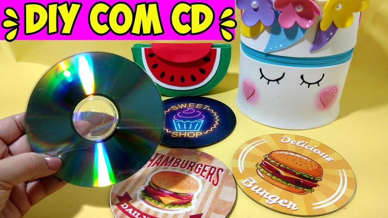 DIY com CDs velhos -  Ideias Incríveis para fazer em casa - Segredos de Aline