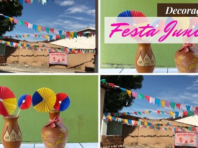 DIY Decoração Junina: flores de cartolina, papel crepom e EVA