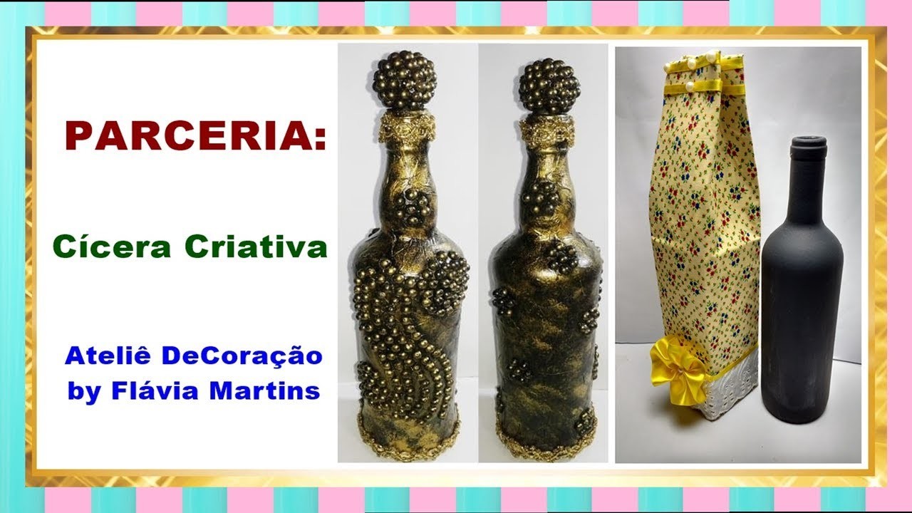 DIY | GARRAFA DECORADA ESTILO MEDIEVAL - Ft  Ateliê DeCoração by Flávia Martins