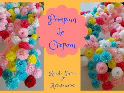DIY POMPOM DE PAPEL CREPOM - FLORES DE CREPOM