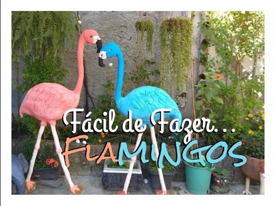 DIY- RECICLE SEMPRE ! Fácil de Fazer Flamingos para Jardins (1,60 cm)