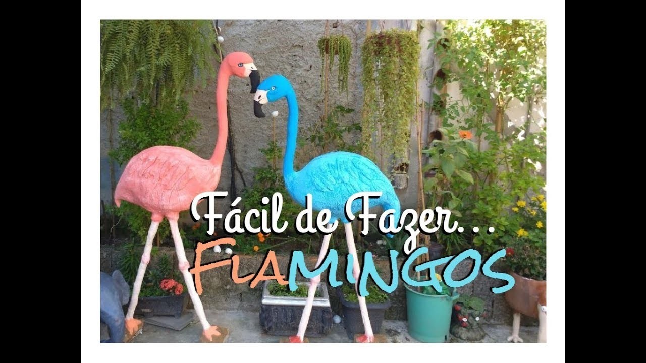 DIY- RECICLE SEMPRE ! Fácil de Fazer Flamingos para Jardins (1,60 cm)