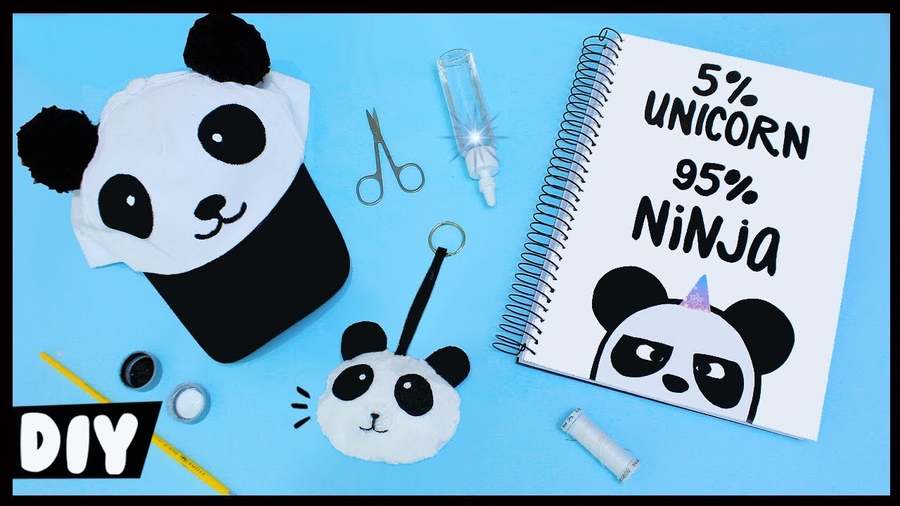 DIYs de PANDA ???? Boné, Caderno Fofo, Chaveiro | Jessika Taynara