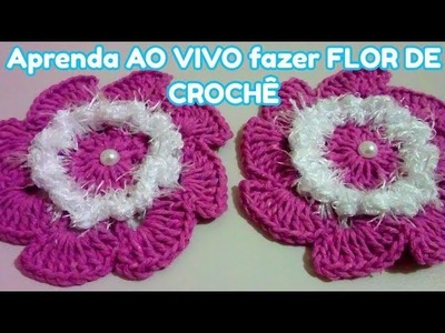 Flor de Crochê - Como fazer flor de crochê de barbante