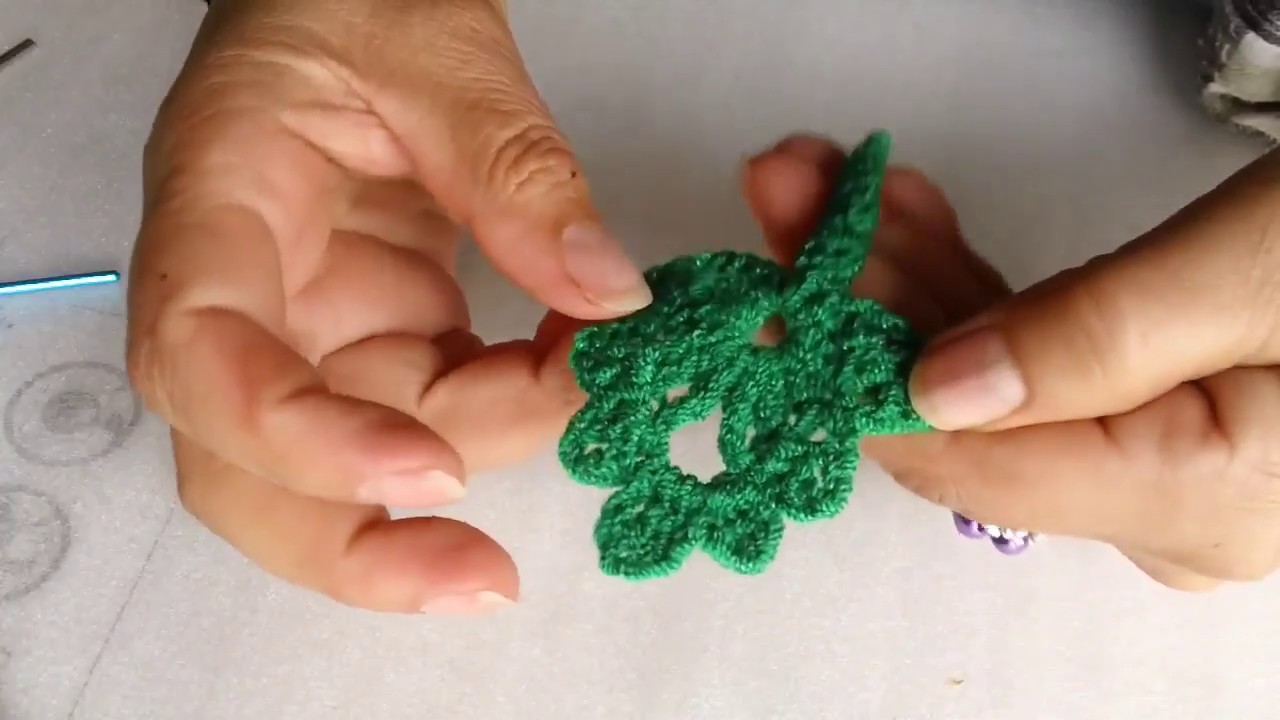 Hoja a crochet cris#7