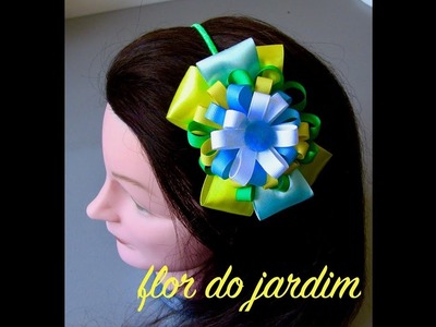 Laço de fita de cetim e gorgurao - Lace with ribbon flower - crafts ideas
