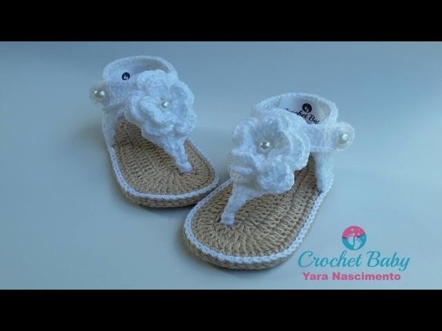 Sandálinha SAMIRA de Crochê - Tamanho 09 cm - Crochet Baby Yara Nascimento