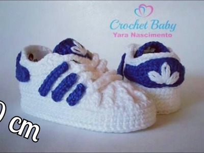 Tênis ADIDAS de crochê - Tamanho 10 cm - Crochet Baby Yara Nascimento