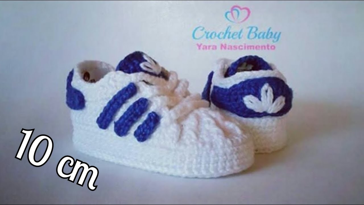Tênis ADIDAS de crochê - Tamanho 10 cm - Crochet Baby Yara Nascimento