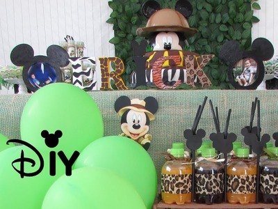 3 ideias DIY lembrancinhas fáceis e baratas para festa | Tema Mickey Safari