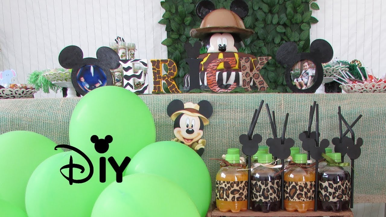 3 ideias DIY lembrancinhas fáceis e baratas para festa | Tema Mickey Safari