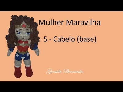 Boneca de Crochê Mulher Maravilha - 5 - CABELO (base)