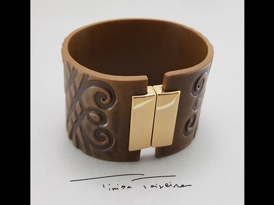 Cerâmica Plástica bijuterias - 2ª parte - Bracelete em cerâmica plástica com fecho magnético
