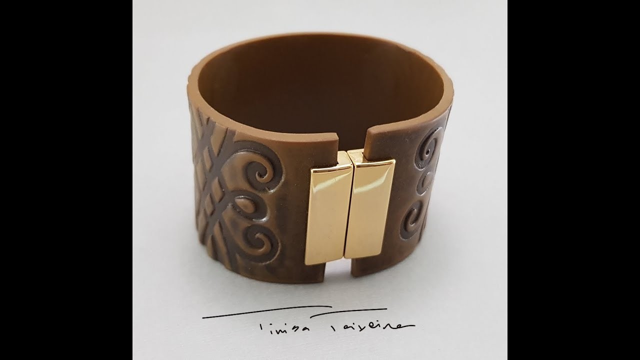 Cerâmica Plástica bijuterias - 2ª parte - Bracelete em cerâmica plástica com fecho magnético
