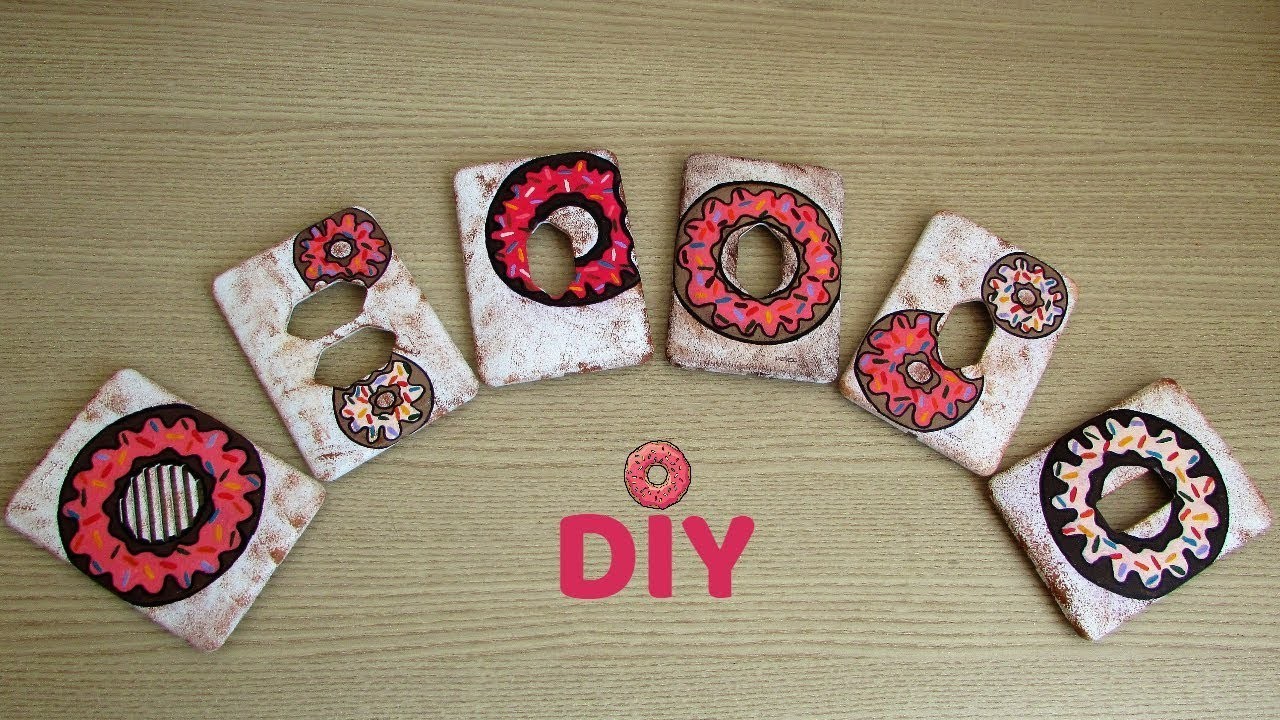 Como decorar espelhos de interruptor - Decoração de Donuts - Faça você mesmo - DIY