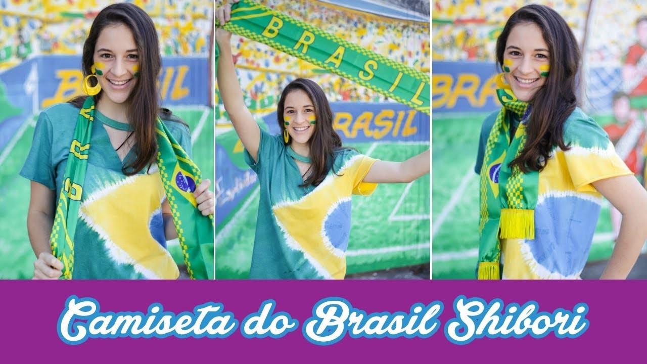 D.I.Y. - Camiseta Bandeira do Brasil Shibori