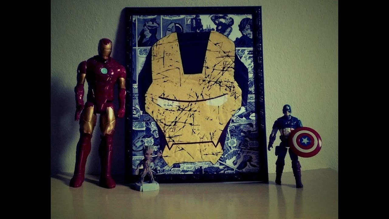 D.I.Y: Quadro decorativo Homem de ferro (Quarto geek)