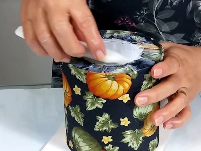 Decoração de lata com tecido - Artesanato