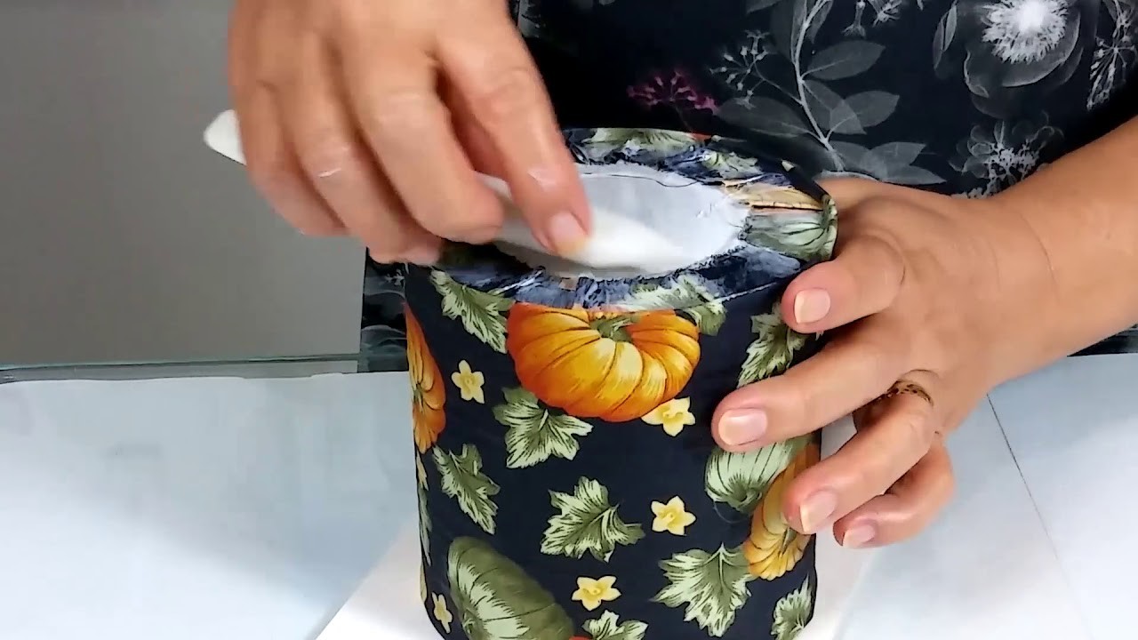 Decoração de lata com tecido - Artesanato