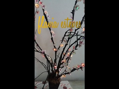 DIY-árvore iluminada com galhos secos