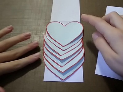 DIY:Como fazer cartão cascata de coração!❤️