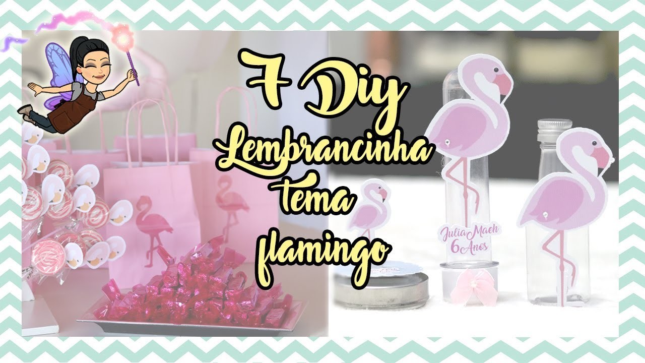 DIY  como fazer lembrancinha - festa tema flamingo