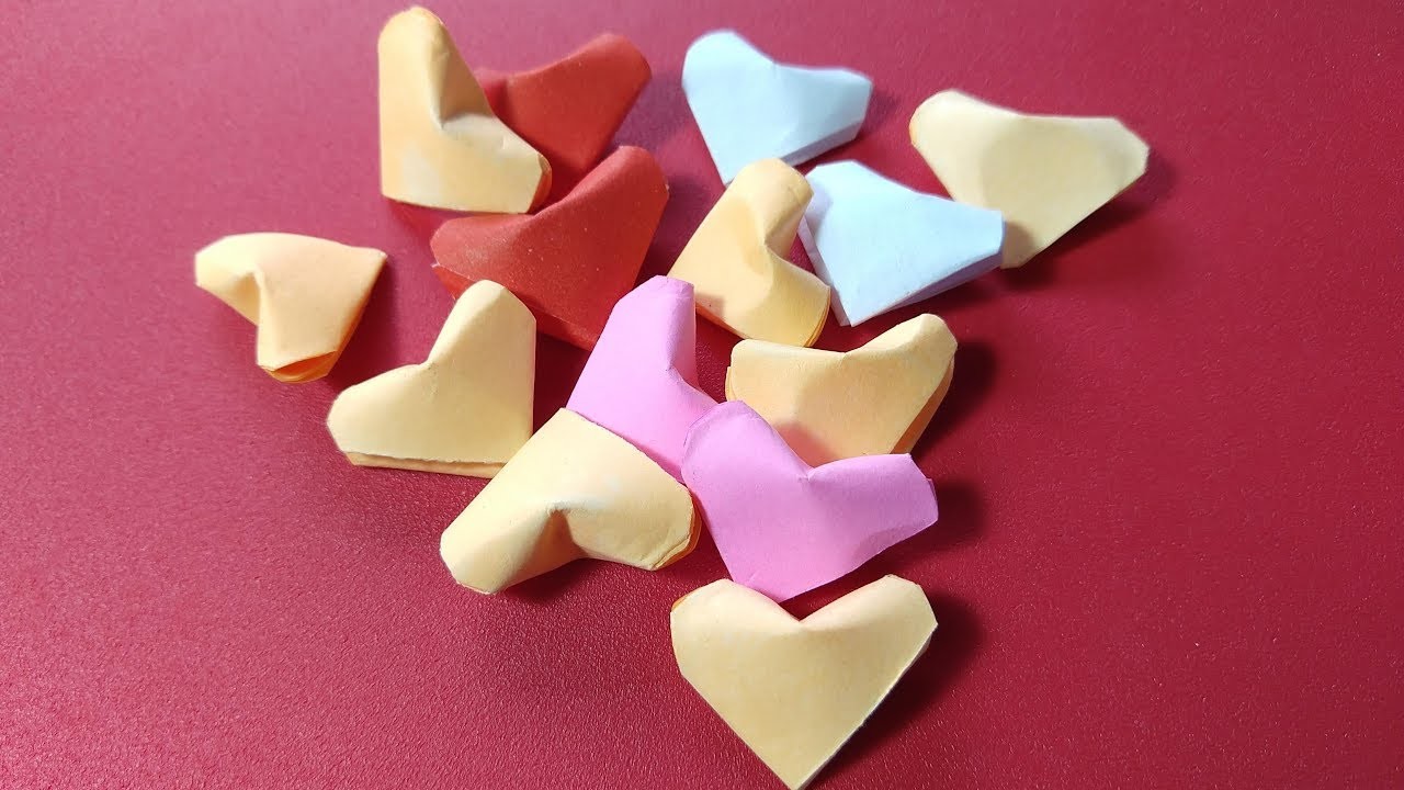 Mini Coração 3D de papel - origami fácil de fazer Dia dos Namorados
