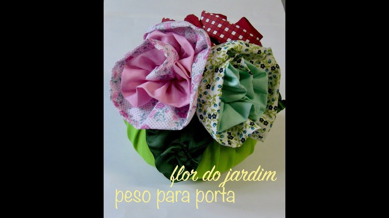 Peso para porta com flores de tecido - door weight with flowers