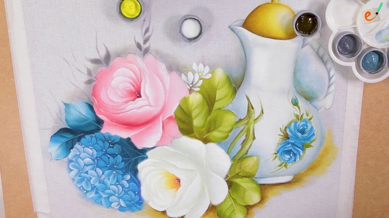 Pintura de Rosas e Flores em Tecido com Jorge Delavega