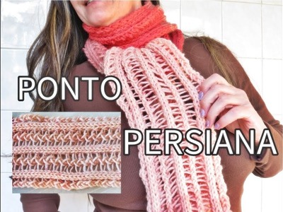 PONTO PERSIANA, cachecol em tear manual, bufanda en telar, loom scarf - artesanato