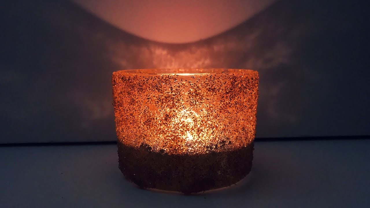 PORTA VELAS DE GLITTER- como fazer- suporte para velas feito em casa! Ilana Andrade