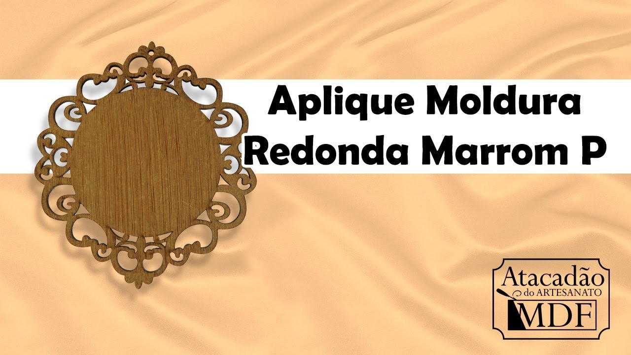Aplique Moldura Redonda Decoração 12cm Mdf Marrom Listado