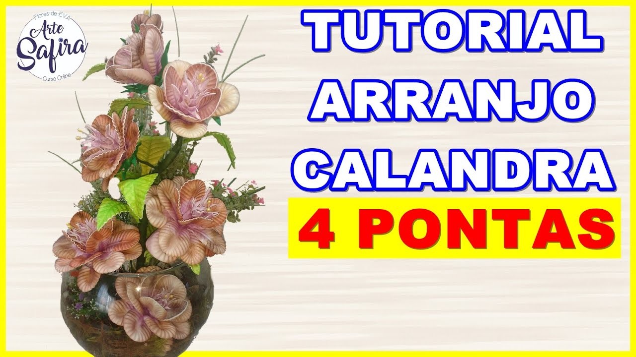 Arranjo com a flor de eva Calandra grande 4 pontas