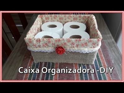 CAIXA ORGANIZADORA DE PAPELÃO - Caja organizadora de carton - storage box DIY