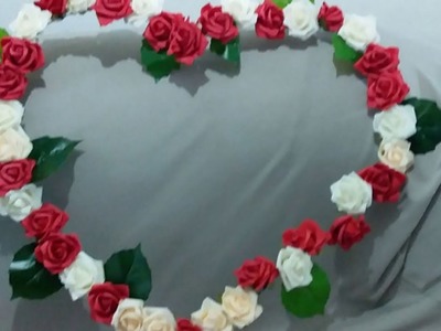 Como Fazer Coração com flores p. Decoração | Bodas de Papel.Casamento Simples|