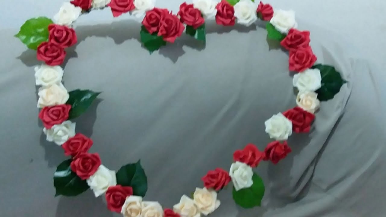 Como Fazer Coração com flores p. Decoração | Bodas de Papel.Casamento Simples|