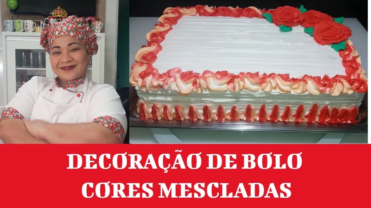 DECORAÇÃO DE BOLO CORES MESCLADAS