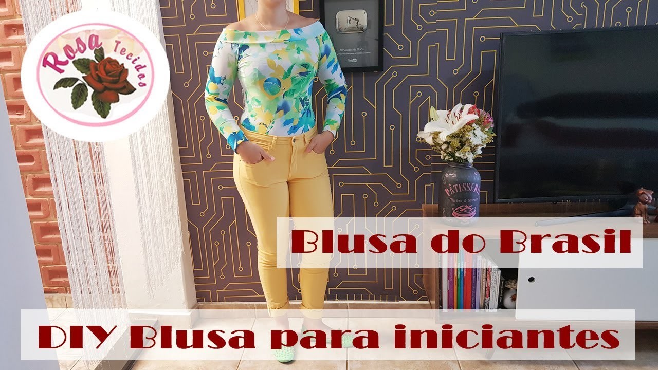 DIY - Blusa para iniciantes - Blusa do Brasil - Copa - Curso de Corte e Costura - Passo a Passo