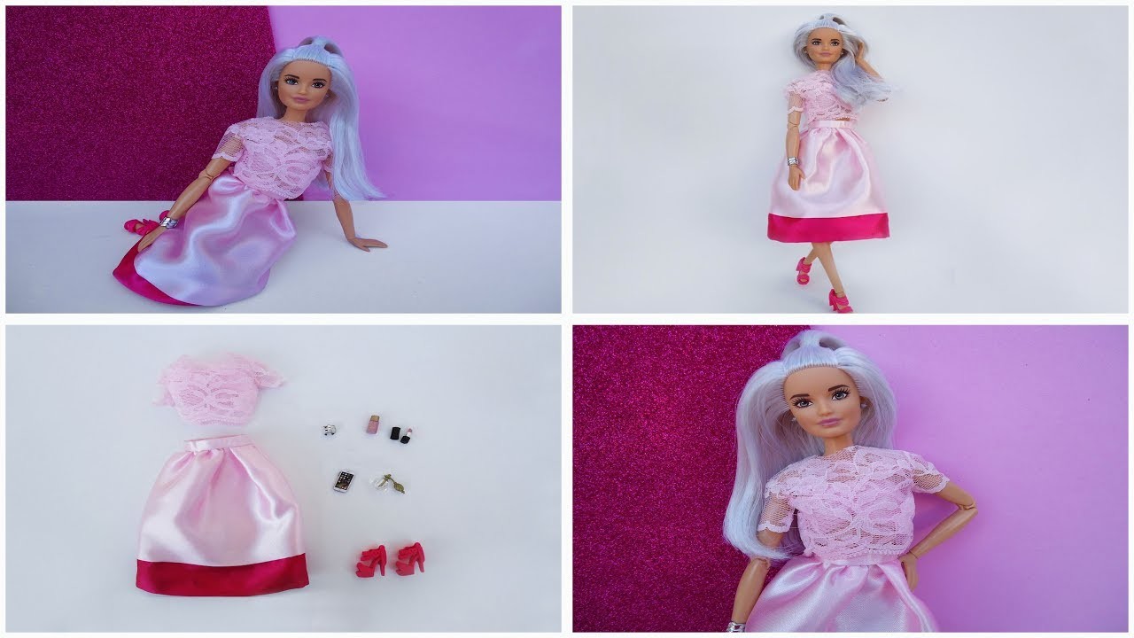 DIY - Como fazer Saia Midi e Cropped de Renda para Barbie, Monster High e Outras Bonecas