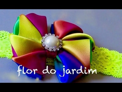 DIY- Laço ARCO IRIS de fita de cetim - rainbow tie