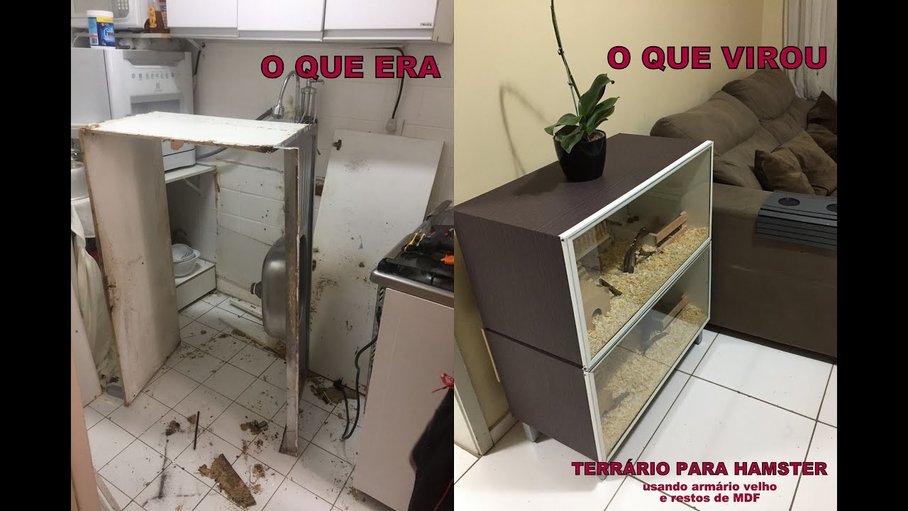 DIY TERRÁRIO HAMSTER PARTE 1 Estrutura reaproveitando armário velho