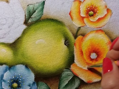 Flores do campo da Aninha (2) - Pintura em tecido