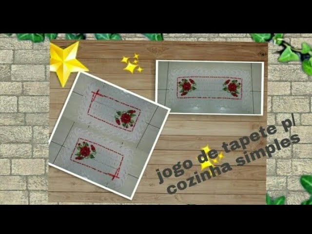 Jogo de cozinha simples 2.3 flor, botões de rosa, folhas e finalização do barado.