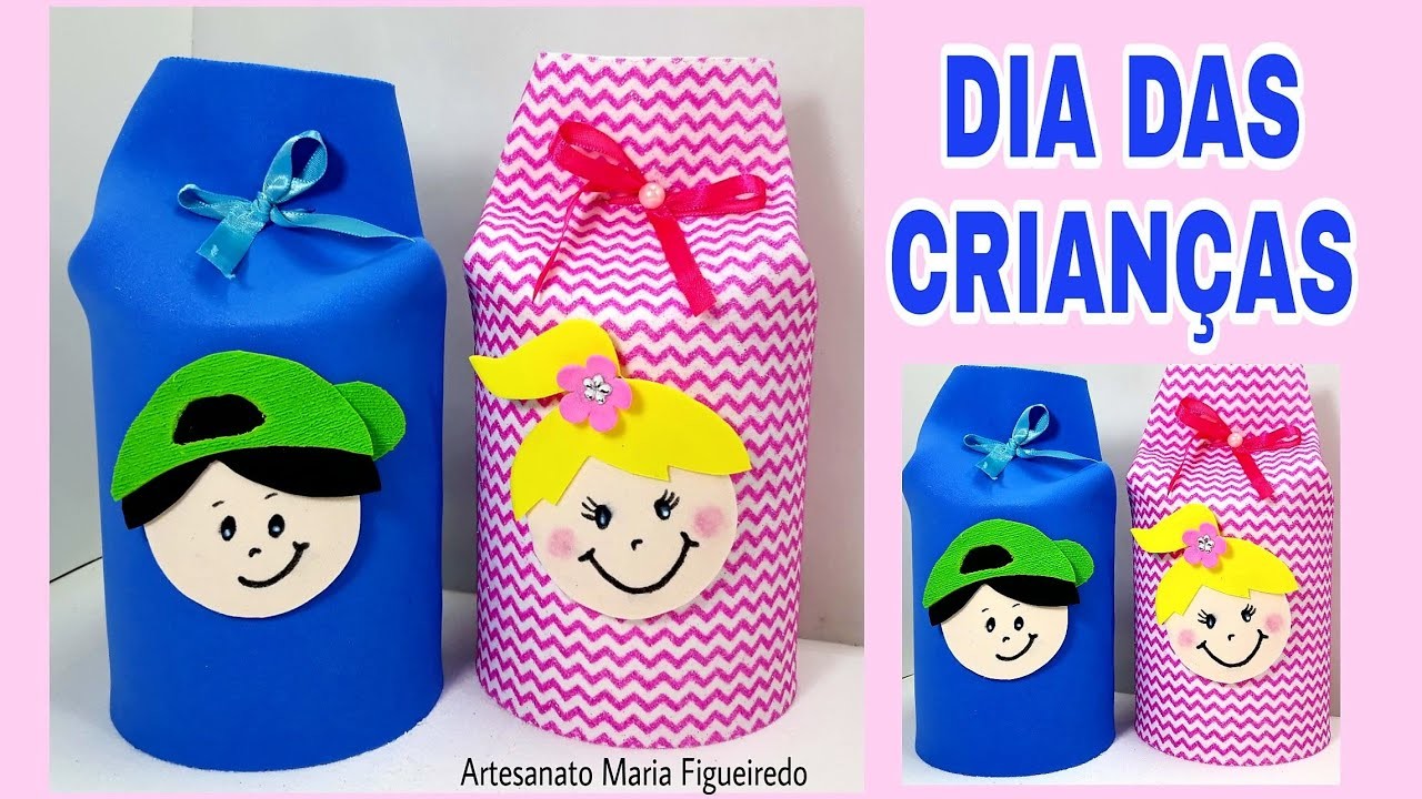 Lembrancinha para o dia das crianças | Porta doces feito com lata de leite | Children's Day