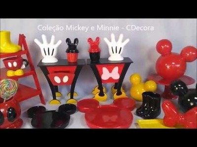 Loja CDecora - Coleção Mickey e Minnie  - Decoração em Cerâmica para Festas