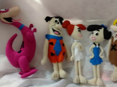 Os Flintstones - bonecos de feltro para decoração.