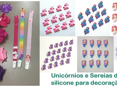Unicórnio e Sereia de silicone para decoração (compra)