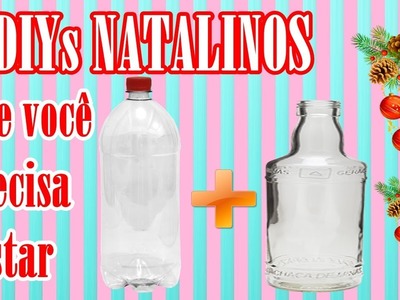 2 DIYs NATALINOS | IDEIAS CRIATIVAS PARA O NATAL | GARRAFA PET E VIDRO | CICERA CRIATIVA